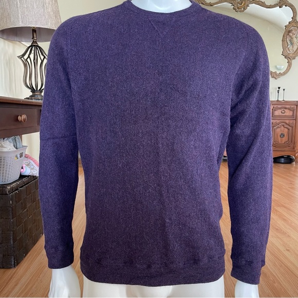 Peru Unlimited Baby Alpaca wool blend pull over XL plum color quiet luxury